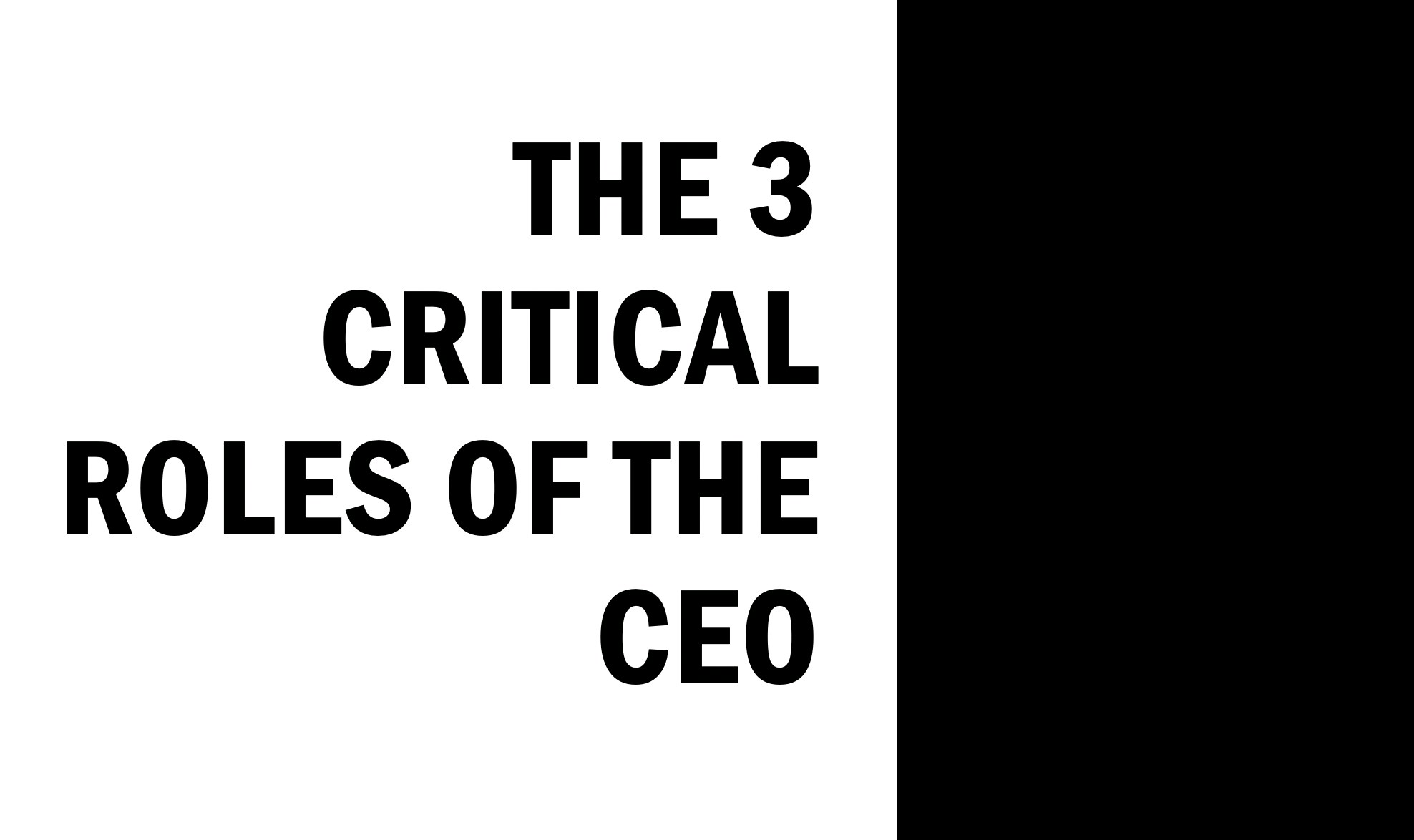 The 3 Critical Roles of the CEO