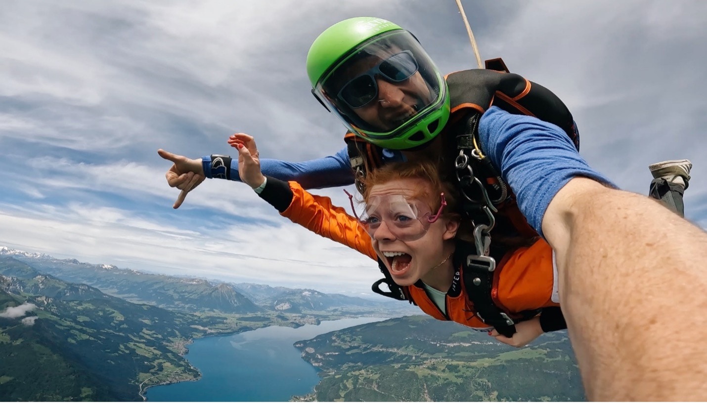Carolyn Woll skydiving.