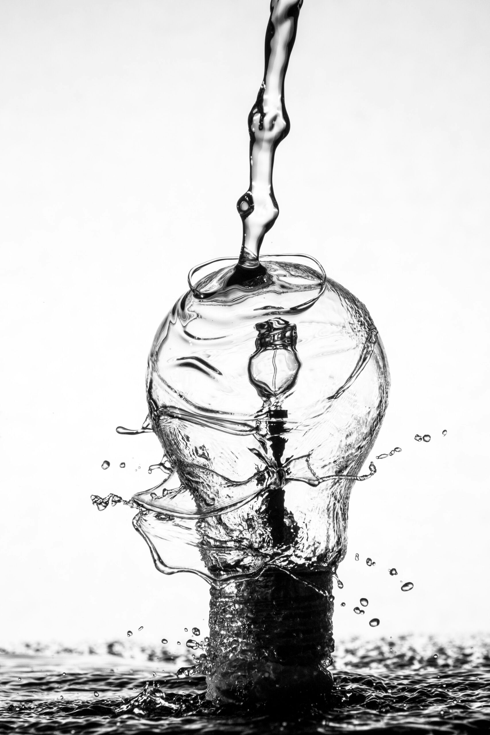 Lightbulb made of water and ice.